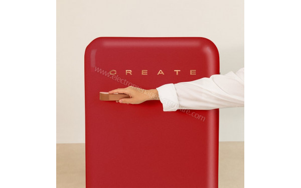 CREATE Retro Fridge 107L Rose Gold Rouge - Mise en situation