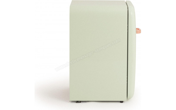 CREATE Retro Fridge 107L Rose Gold Vert Pastel - Vue de profil