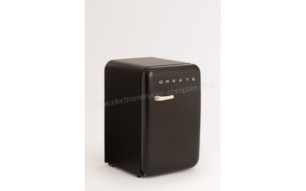 CREATE Retro Fridge 107L Sable Noir - Vue 3/4 gauche