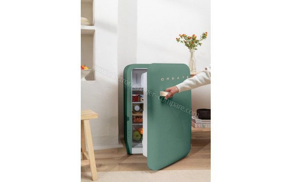 CREATE Retro Fridge 107L Sable Vert Sauge - Mise en situation