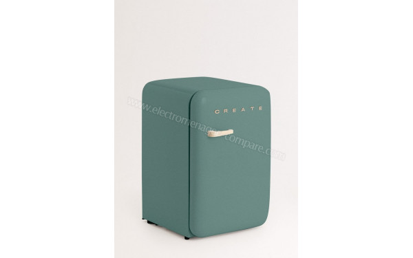 CREATE Retro Fridge 107L Sable Vert Sauge - Vue 3/4 gauche