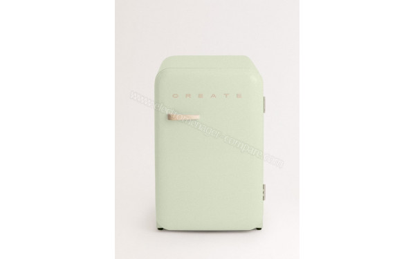 CREATE Retro Fridge 107L Sable Vert Pastel - Vue de face