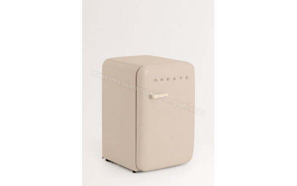 CREATE Retro Fridge 107L Sable - Vue 3/4 gauche