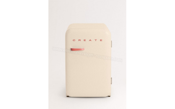 CREATE Retro Fridge 107L Terracotta Blanc Cass&eacute; - Vue de face
