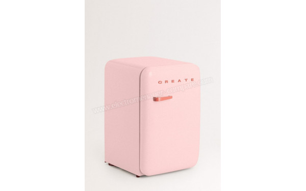 CREATE Retro Fridge 107L Terracotta Rose - Vue 3/4 gauche