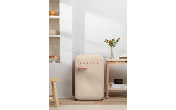 CREATE Retro Fridge 107L Terracotta Sable - Mise en situation