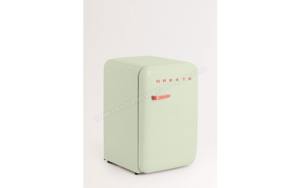 CREATE Retro Fridge 107L Terracotta Vert Pastel - Vue 3/4 gauche