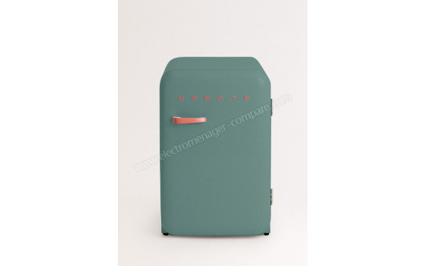 CREATE Retro Fridge 107L Terracotta Vert Sauge - Vue de face