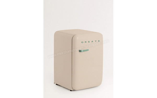 CREATE Retro Fridge 107L Vert Sauge Sable - Vue 3/4 gauche