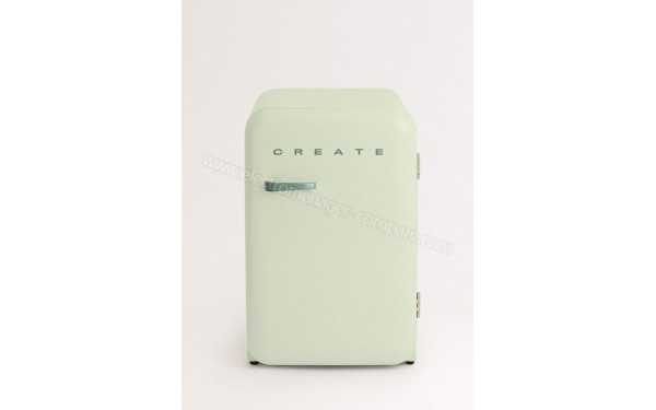 CREATE Retro Fridge 107L Vert Sauge Vert Pastel - Vue de face