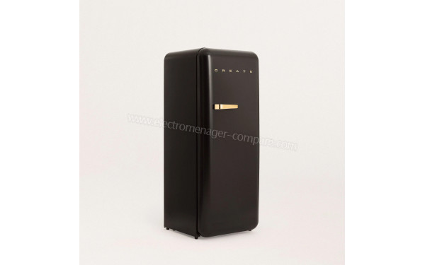 CREATE Retro Fridge 281L Or Noir - Vue 3/4 gauche