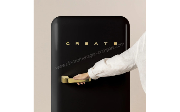 CREATE Retro Fridge 281L Or Noir - Vue de face