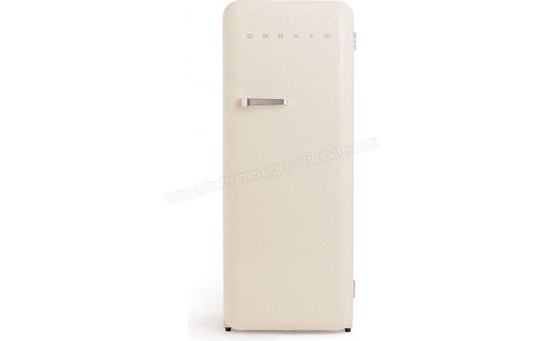 CREATE Retro Fridge 281L Argent Beige - Vue de face