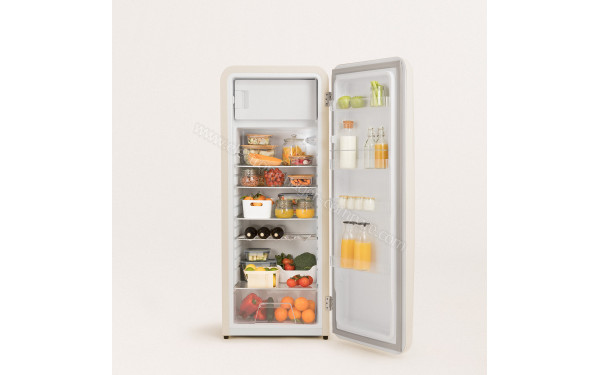 CREATE Retro Fridge 281L Argent Beige - Vue de l'int&eacute;rieur