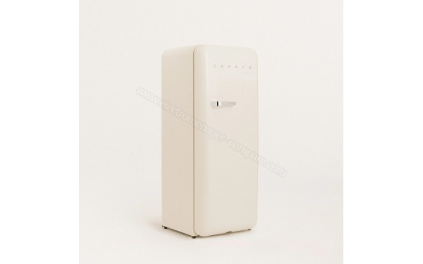CREATE Retro Fridge 281L Argent Beige - Vue 3/4 gauche