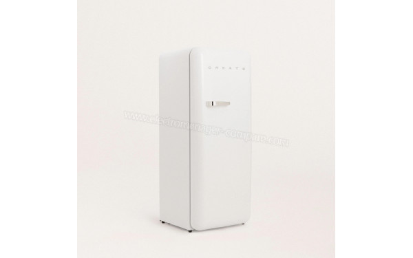 CREATE Retro Fridge 281L Argent Blanc - Vue 3/4 gauche
