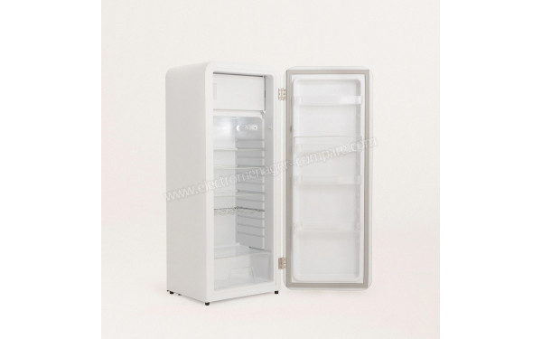 CREATE Retro Fridge 281L Argent Blanc - Vue de l'int&eacute;rieur