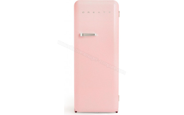 CREATE Retro Fridge 281L Argent Rose Pastel - Vue de face