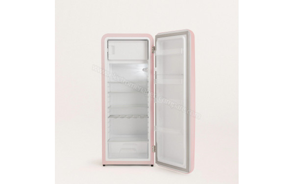 CREATE Retro Fridge 281L Argent Rose Pastel - Vue de l'int&eacute;rieur