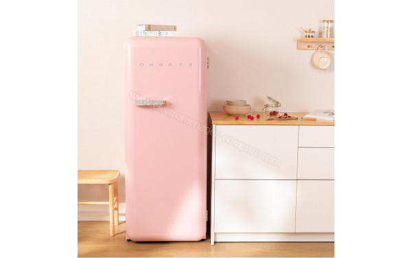 CREATE Retro Fridge 281L Argent Rose Pastel - Mise en situation