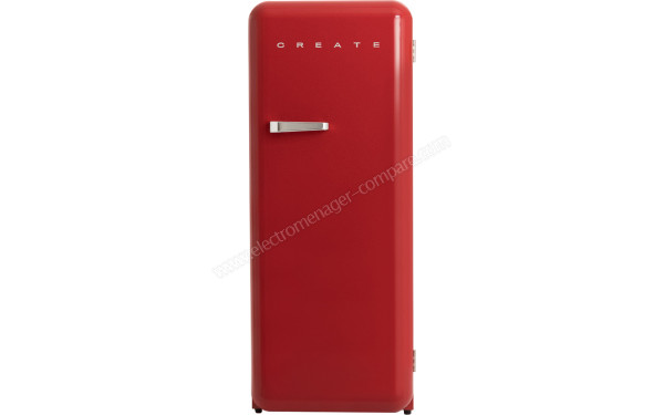 CREATE Retro Fridge 281L Argent Rouge - Vue de face