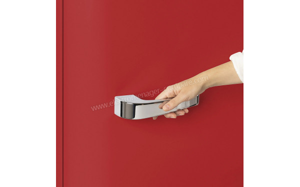 CREATE Retro Fridge 281L Argent Rouge - Poign&eacute;e argent