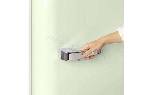 CREATE Retro Fridge 281L Argent Vert Pastel - Poign&eacute;e argent