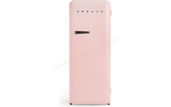 CREATE Retro Fridge 281L Black Rose Pastel - Vue de face
