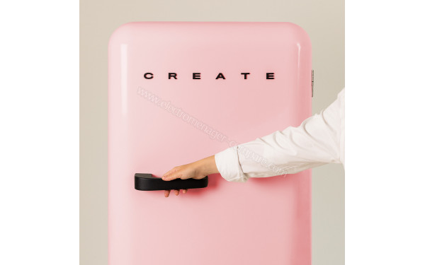 CREATE Retro Fridge 281L Black Rose Pastel - Vue de face