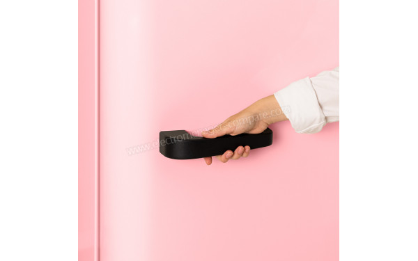 CREATE Retro Fridge 281L Black Rose Pastel - Poign&eacute;e noire