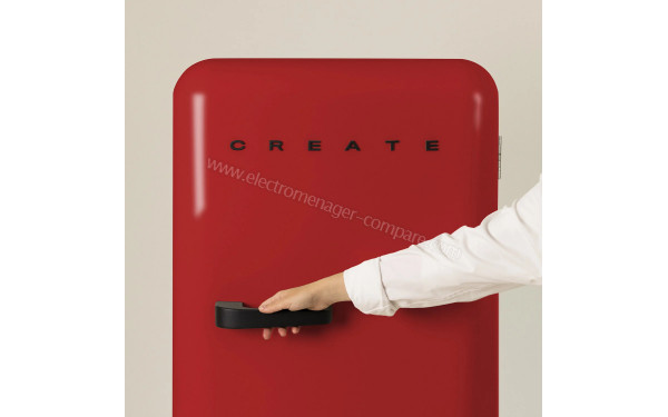 CREATE Retro Fridge 281L Black Rouge - Vue de face