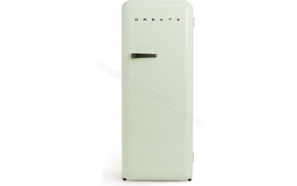 CREATE Retro Fridge 281L Black Vert Pastel - Vue de face