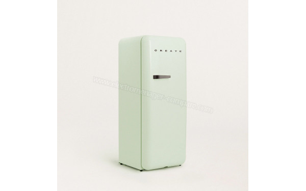 CREATE Retro Fridge 281L Black Vert Pastel - Vue 3/4 gauche