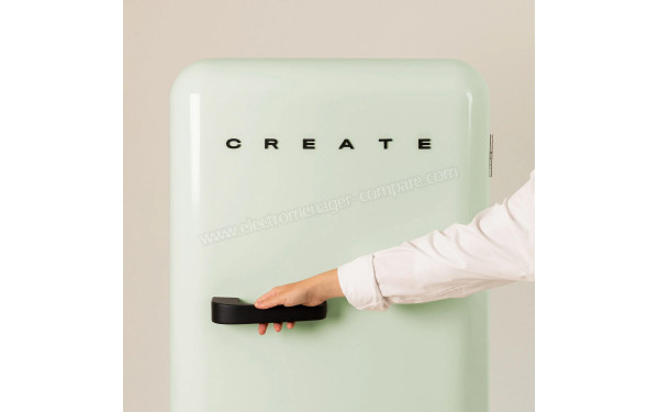 CREATE Retro Fridge 281L Black Vert Pastel - Vue de face