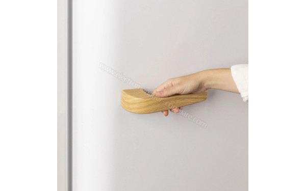 CREATE Retro Fridge 281L Bois Blanc - Poign&eacute;e Bois