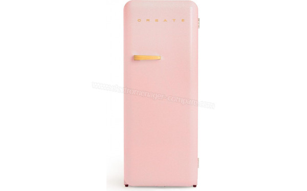 CREATE Retro Fridge 281L Bois Rose Pastel - Vue de face