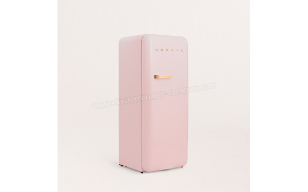 CREATE Retro Fridge 281L Bois Rose Pastel - Vue 3/4 gauche