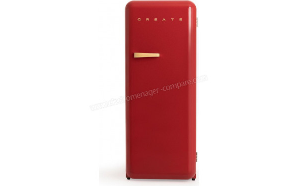 CREATE Retro Fridge 281L Bois Rouge - Vue de face