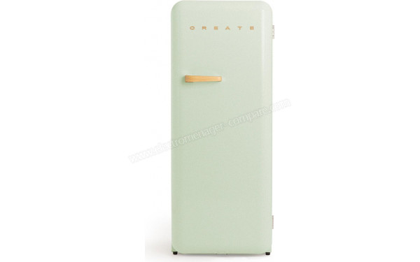 CREATE Retro Fridge 281L Bois Vert Pastel - Vue de face