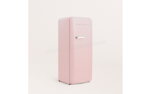 CREATE Retro Fridge 281L Marbre Rose Pastel - Vue 3/4 gauche