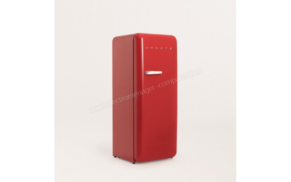 CREATE Retro Fridge 281L Marbre Rouge - Vue 3/4 gauche