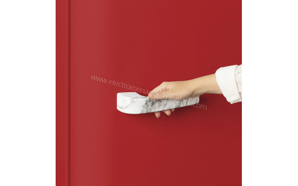 CREATE Retro Fridge 281L Marbre Rouge - Poign&eacute;e couleur marbre