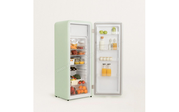CREATE Retro Fridge 281L Marbre Vert Pastel - Vue de l'int&eacute;rieur