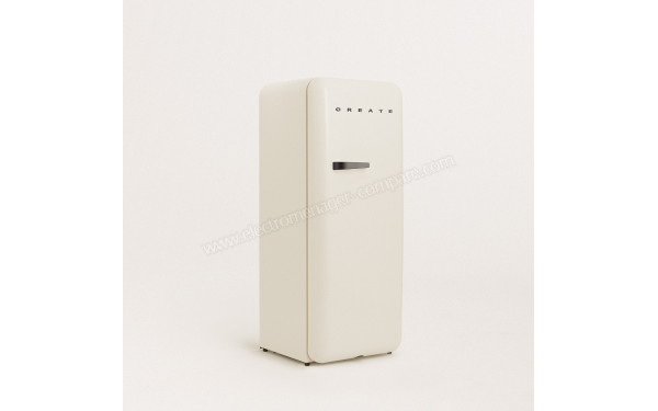 CREATE Retro Fridge 281L Black Beige - Vue 3/4 gauche
