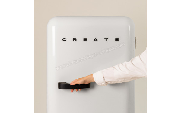 CREATE Retro Fridge 281L Black Blanc - Poign&eacute;e noire