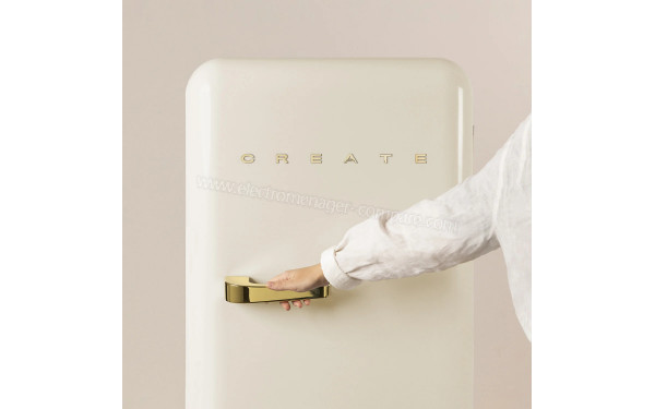 CREATE Retro Fridge 281L Or Beige - Vue de face