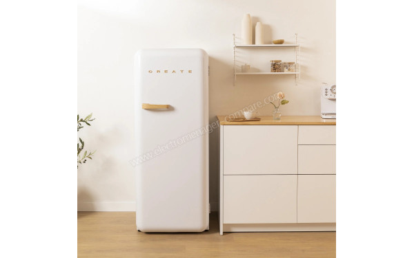 CREATE Retro Fridge 281L Or Blanc - Mise en situation