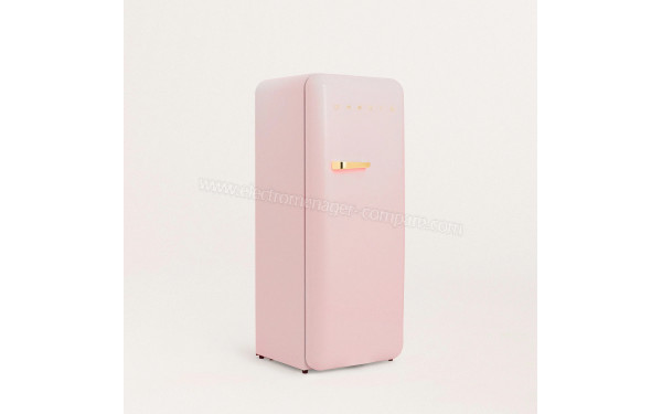 CREATE Retro Fridge 281L Or Rose Pastel - Vue 3/4 gauche