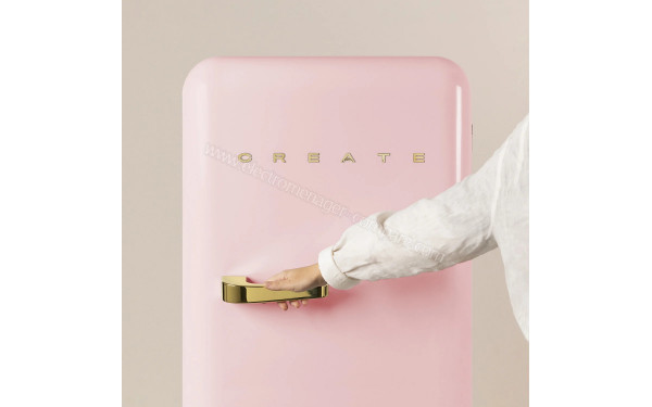 CREATE Retro Fridge 281L Or Rose Pastel - Vue de face