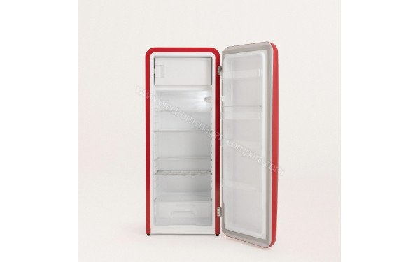 CREATE Retro Fridge 281L Or Rouge - Vue de l'int&eacute;rieur